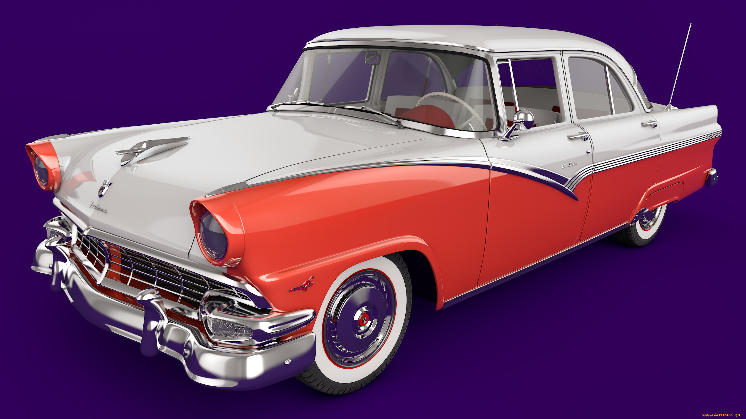 , 3, town, fairlane, ford, 1956, sedan